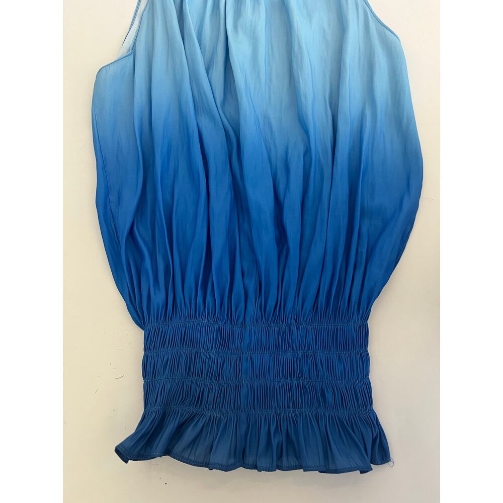 Ramy Brook Lauren Ombre Blue Sleeveless Top Womens Small Beach Coastal Luxe - Picture 11 of 12